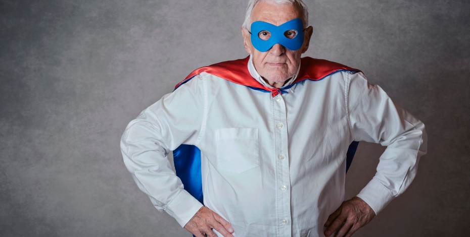 person dressed as a superhero